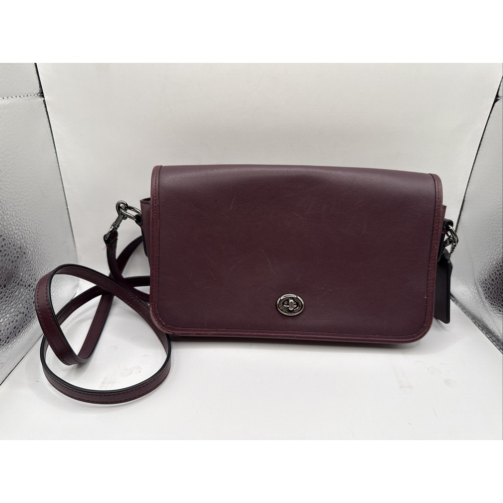 2017 Coach 75th Anniv‎ Dinky Maroon Leather Crossbody Re-Edition 57325